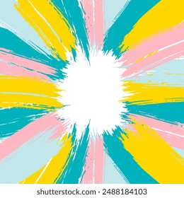 Art frame with brush paint stroke in pastel colors. Vector illustration
