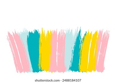 Art frame with brush paint stroke in pastel colors. Vector illustration
