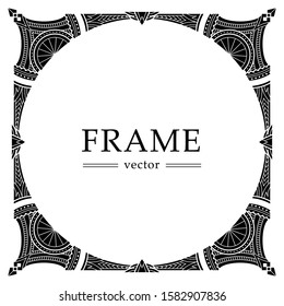 Art frame. Creative template in style of circular ornament for your design. Vector illustration. EPS 10