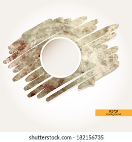 art frame on beige watercolor background with space for text