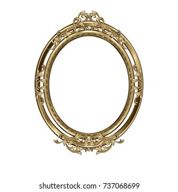 Art frame of an oval form with a flower ornament, antique style vector image
