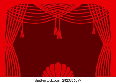 Art frame as a theatrical stage with a free spase for your text. Vector design. Theatrical program, ticket, etc.