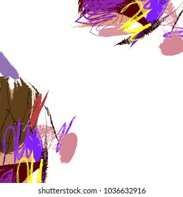 art frame vector with brush strokes, vector illustration