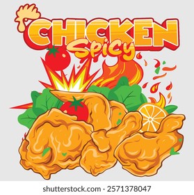 The art of a Fried Chicken Illustration logo design