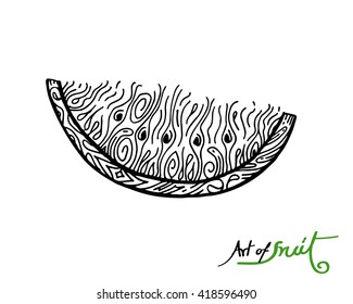 The art of fruit, line art decoration. vector file