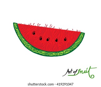 The art of fruit, line art decoration. vector file