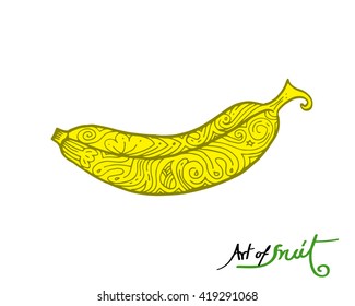 The art of fruit, line art decoration. vector file