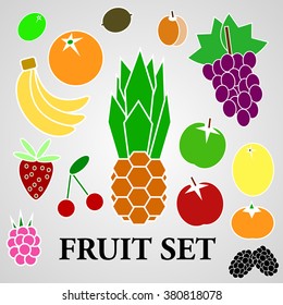 Art fruit stylized set