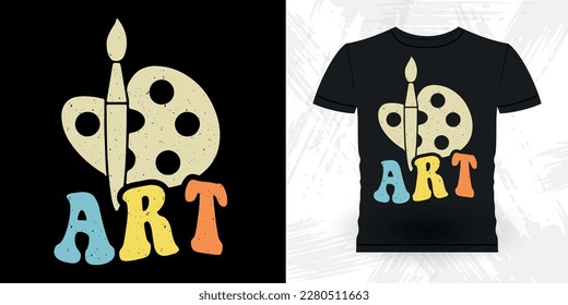 Art Funny Retro Vintage Teacher Painting Artist Drawing T-shirt Design