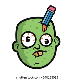 Art Funny Zombie Head