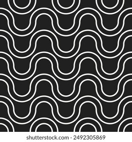Kunst der futuristischen Wiederholungsmuster. Geometrische Formen Nahtloses Muster des druckbaren Vektorgrafik Hintergrund.