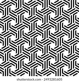 Art of Futuristic Seamless patterns. Geometric interlocking Repeating pattern of printable vector.