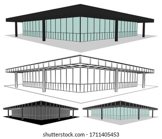 Art galerie in perspective view