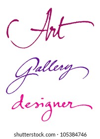 Art. Gallery. Designer. -  original handwritten calligraphy for your logo, poster, ad or website