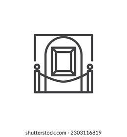 Art gallery exhibition line icon. linear style sign for mobile concept and web design. Museum, framed image outline vector icon. Symbol, logo illustration. Vector graphics