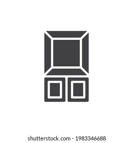 Icono vectorial de marco de galería de arte. signo plano relleno para concepto móvil y diseño web. Icono de glifo de marcos de imagen en blanco. Símbolo, ilustración del logotipo. Gráficos vectoriales