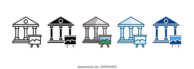 Art Gallery Icon Set Multiple Style Collection