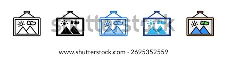 Art Gallery Icon Set Multiple Style Collection