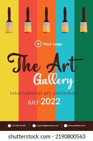 The Art Gallery International Art Exhibition Flyer Design.