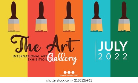 The Art Gallery International Art Exhibition Landscape Banner Template. 