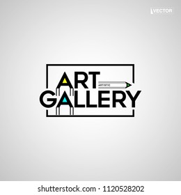 Art Gallery Logo With Artistic Pencil Symbol