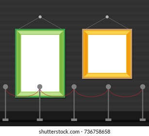 art gallery in the museum in flat style a vector