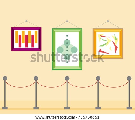 art gallery in the museum in flat style a vector
