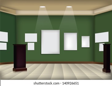 Art gallery with picture frames eps10