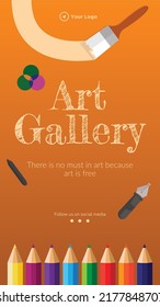 Art gallery portrait template design.