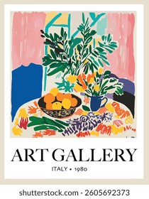 ART GALLERY TABLE ABSTRACT ILLUSTRATION