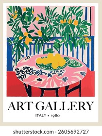 ART GALLERY TABLE ABSTRACT ILLUSTRATION