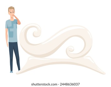 Art gallery with visitors looking at paintings vector flat illustration. People at the exhibition cartoon characters in modern art style