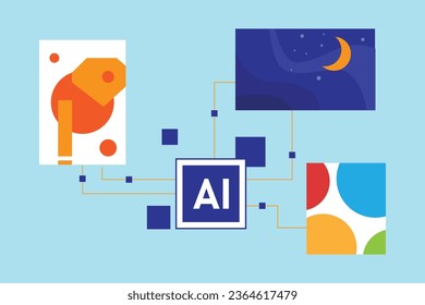 Art Generated by Artificial Intelligence (AI) 2d vector illustration concept for banner, website, landing page, flyer, etc