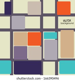 art geometric ornamental seamless pattern in beige, orange, grey, violet and blue colors