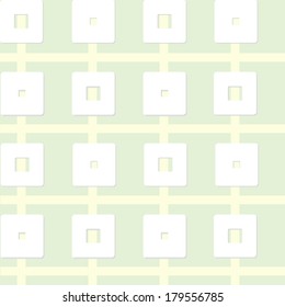 art geometric ornamental seamless pattern in white and light green color