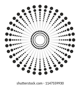 art geometric pattern circle round dots and lines isolated vector design element for web and print monochrome halftone black and white