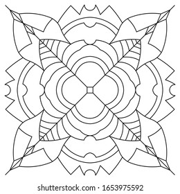 Art geometric pattern. One of a series of abstract background for print, clothes, fabrics or ceramic tiles. Vector illustration the black lines on a white background for coloring