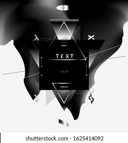 Art  geometric poster with liquid elements. 