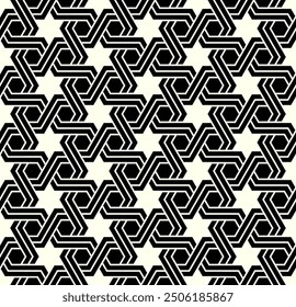 Art of Geometric Repeating patterns background. Printable vector of Hexagon Star Seamless pattern.