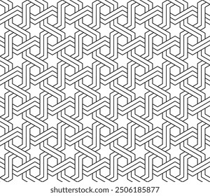 Art of Geometric Repeating patterns background. Printable vector of Hexagon Star Seamless pattern.