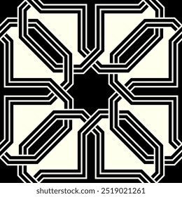 Art of Geometric Repeating patterns. Printable vector of Seamless pattern cover background. Interlocking knot banner backdrop layout design.