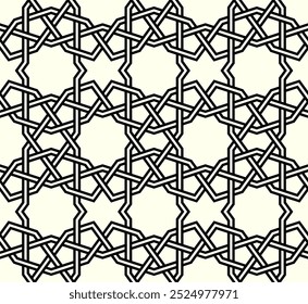 Art of Geometric Repeating patterns. Printable vector of Seamless pattern cover background. Interlocking knot banner backdrop layout design.