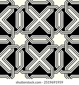 Art of Geometric Repeating patterns. Seamless pattern background of Printable vector. Interlocking knots backdrop layout cover of background design.