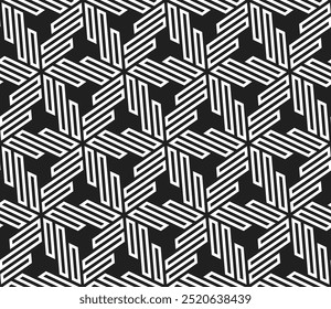 Art of Geometric Repeating patterns. Seamless pattern background of Printable vector. Interlocking knots backdrop layout cover of background design.