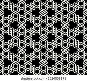 Arte de padrões de repetição geométrica. Plano de fundo de padrão contínuo do vetor Imprimível. Tampa de layout de pano de fundo de nós entrelaçados do design de fundo.