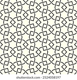 Art von geometrischen Wiederholungsmustern. Nahtloses Muster Hintergrund der druckbaren Vektor. Ineinander greifende Knoten Hintergrund Layout Abdeckung des Hintergrunddesigns.