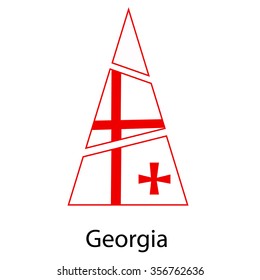 Art Georgia flag christmas tree