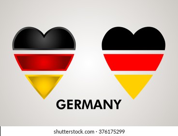 Art Germany flag heart set vector