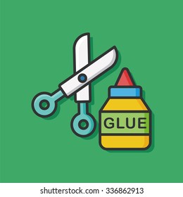 art glue and scissors icon