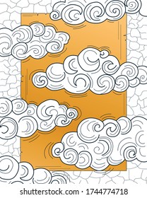 Art with a gradient background and cloudsg